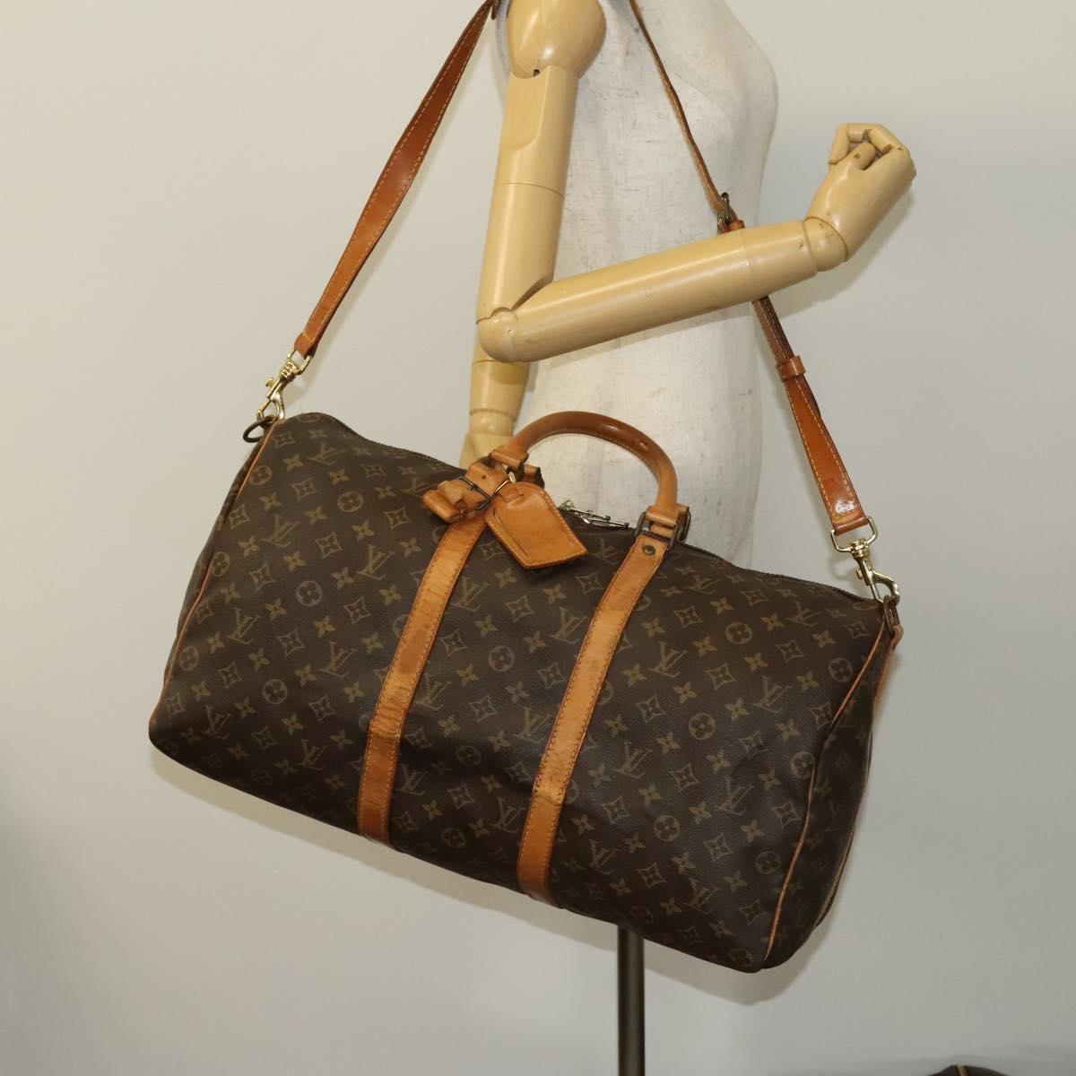 LOUIS VUITTON Monogram Keepall Bandouliere 50 Boston Bag M41416 LV Auth 134710