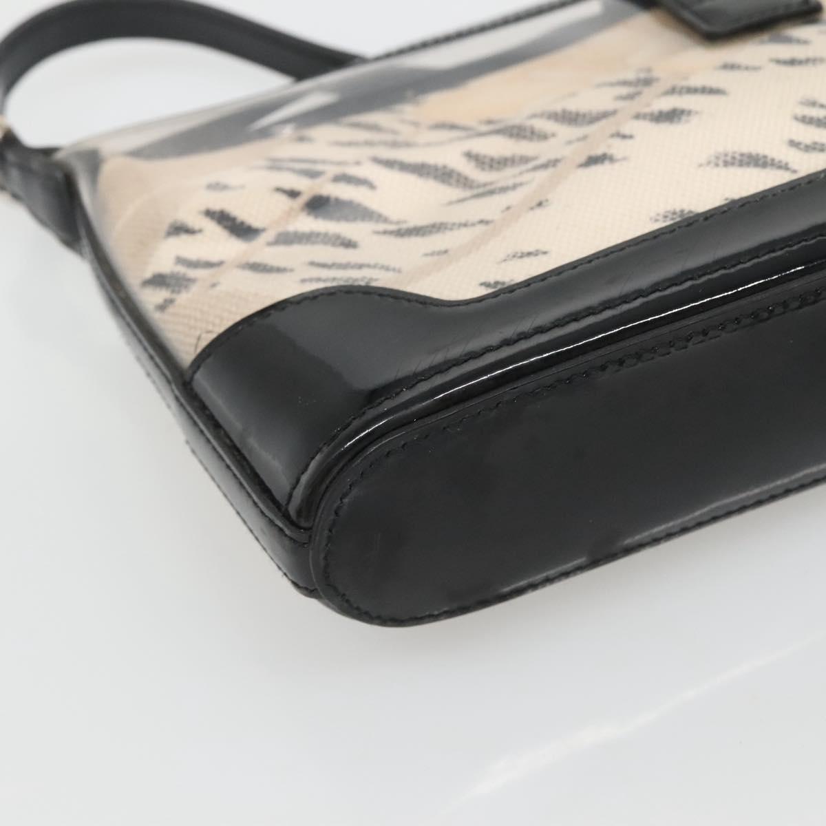 Salvatore Ferragamo Gancini Shoulder Bag Vinyl Black Beige Silver Auth 134739