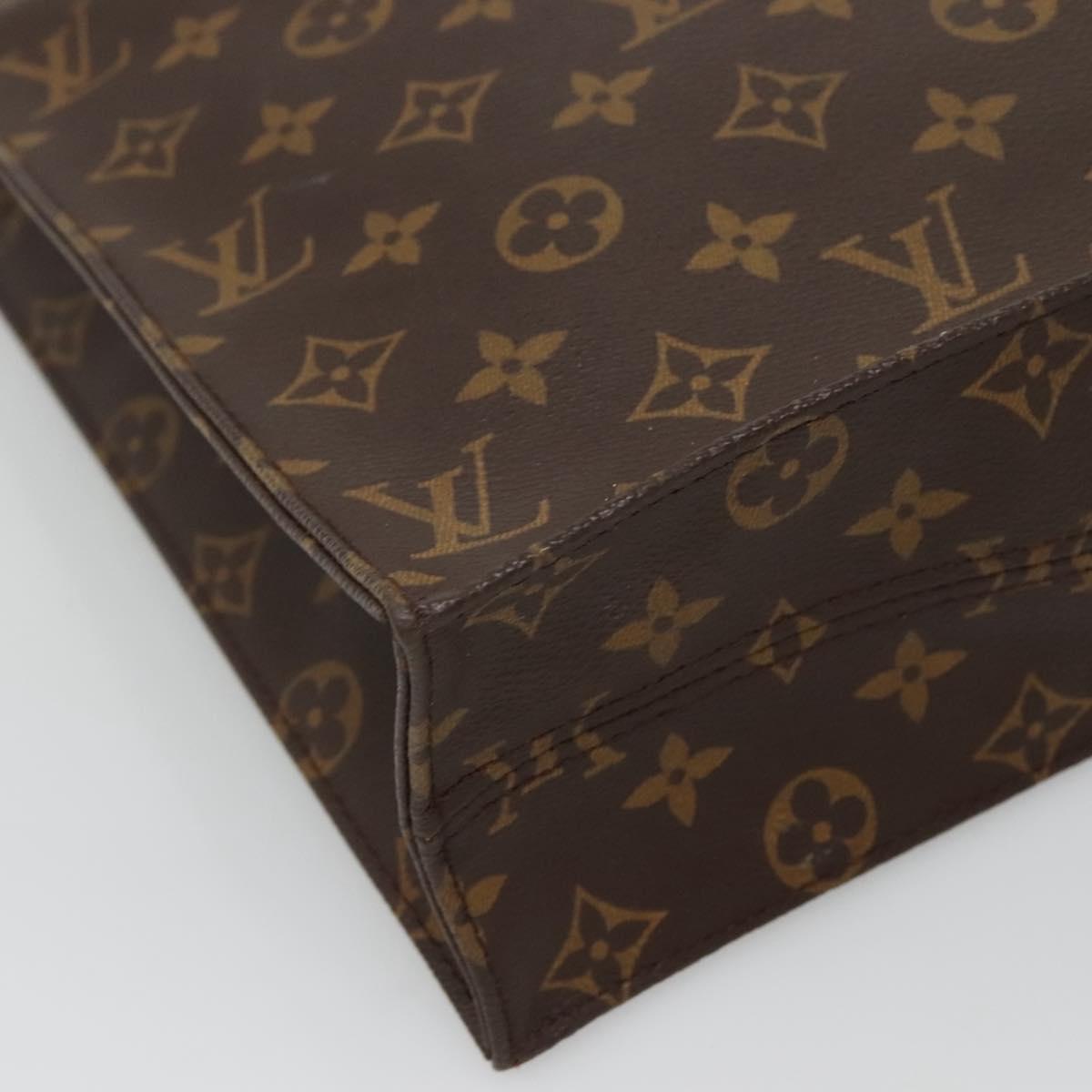 LOUIS VUITTON Monogram Sac Plat Hand Bag M51140 LV Auth 134747