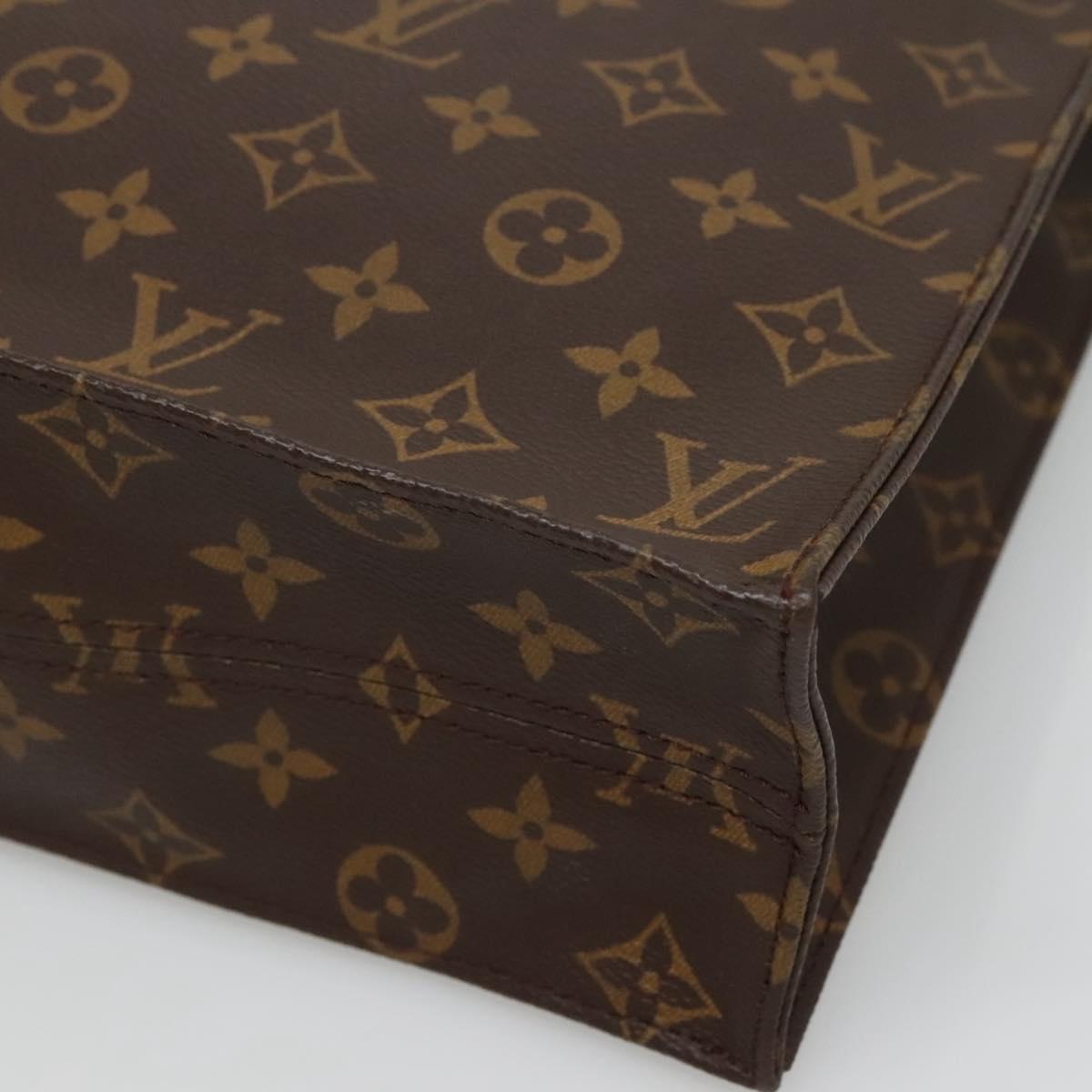 LOUIS VUITTON Monogram Sac Plat Hand Bag M51140 LV Auth 134747