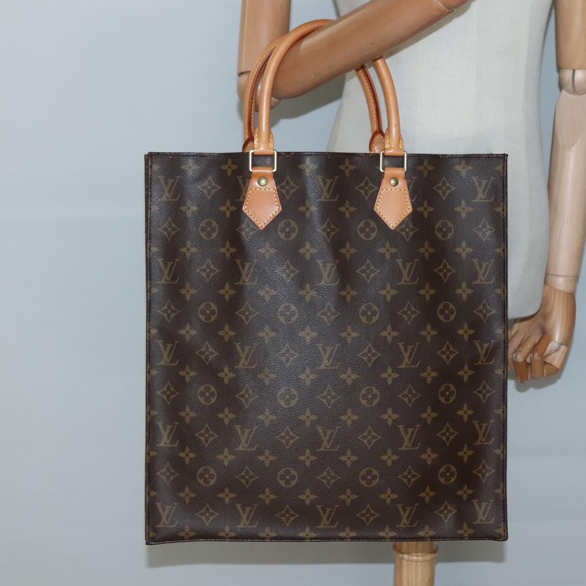 LOUIS VUITTON Monogram Sac Plat Hand Bag M51140 LV Auth 134747