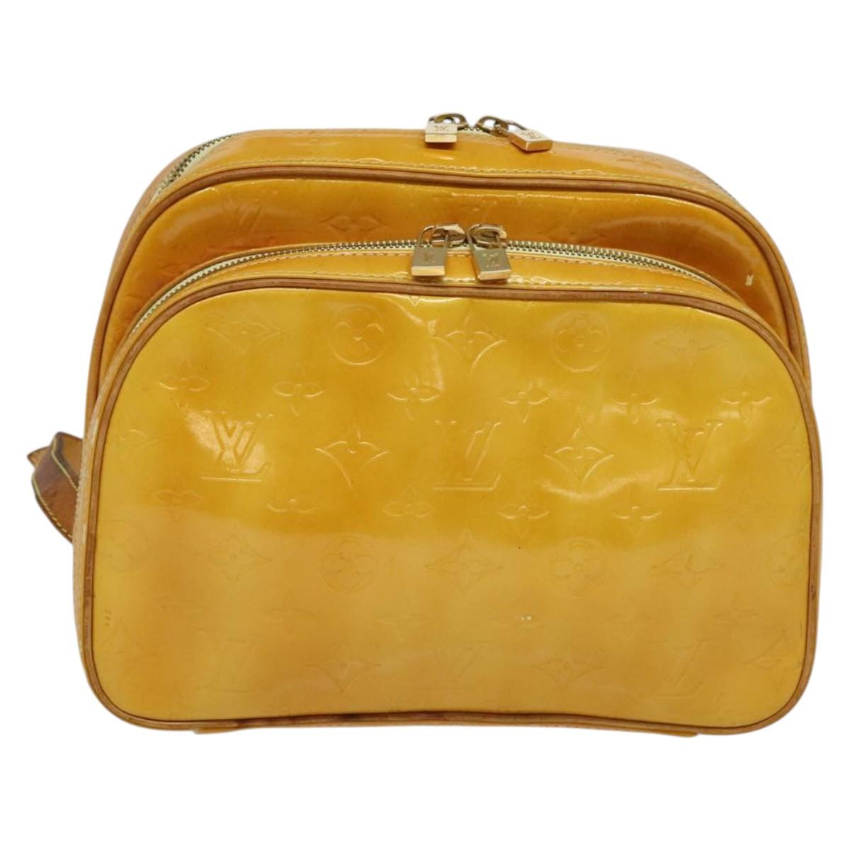 LOUIS VUITTON Monogram Vernis Marley Backpack Yellow M91040 LV Auth 134759