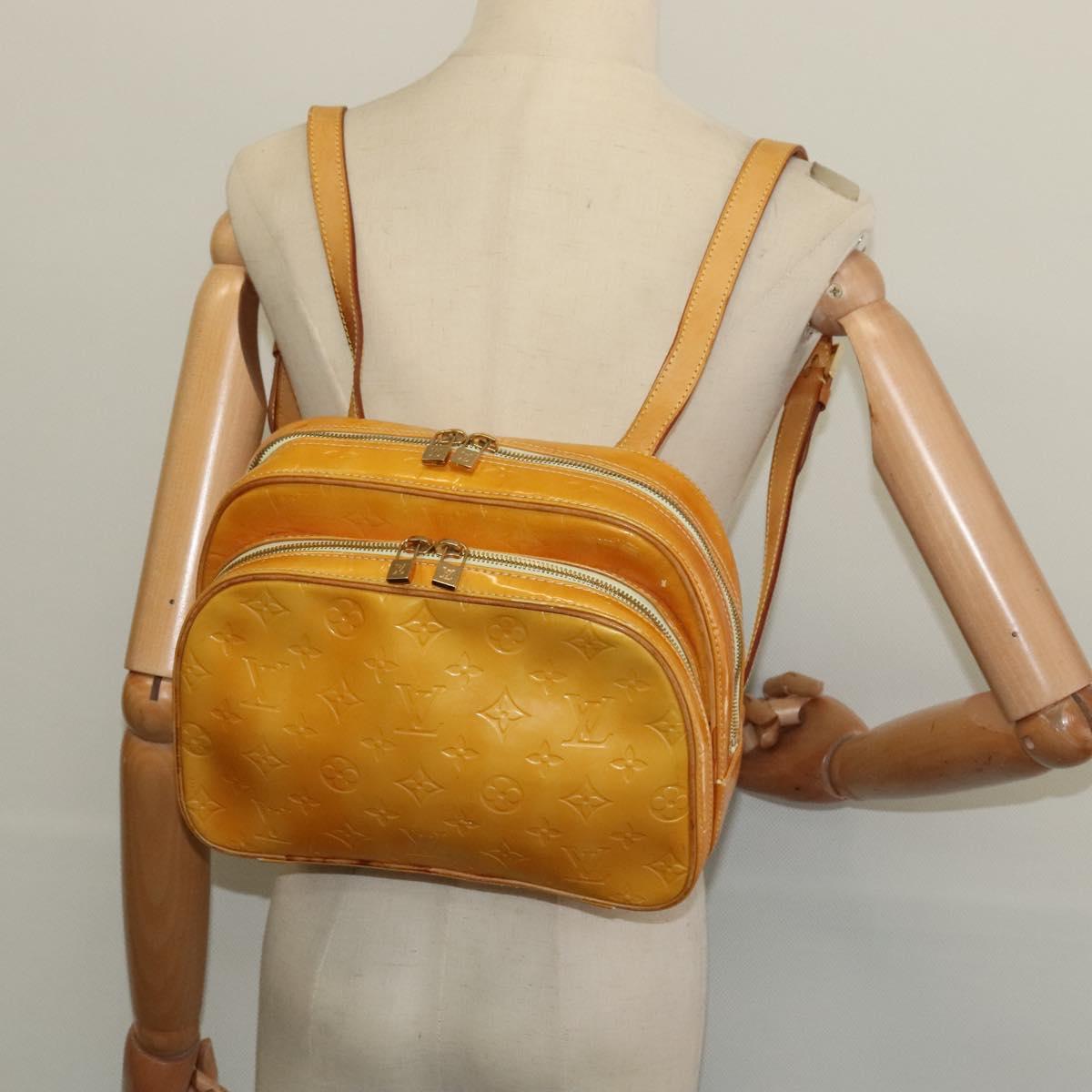 LOUIS VUITTON Monogram Vernis Marley Backpack Yellow M91040 LV Auth 134759
