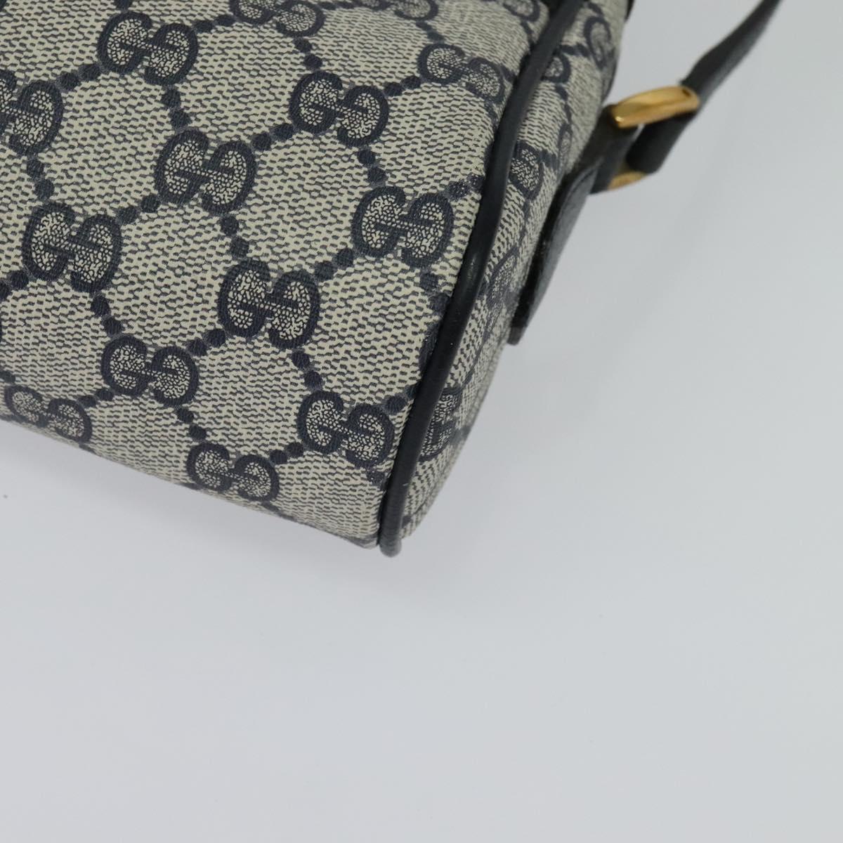 GUCCI GG Supreme Sherry Line Shoulder Bag PVC Navy Gold 68 02 004 Auth 134764