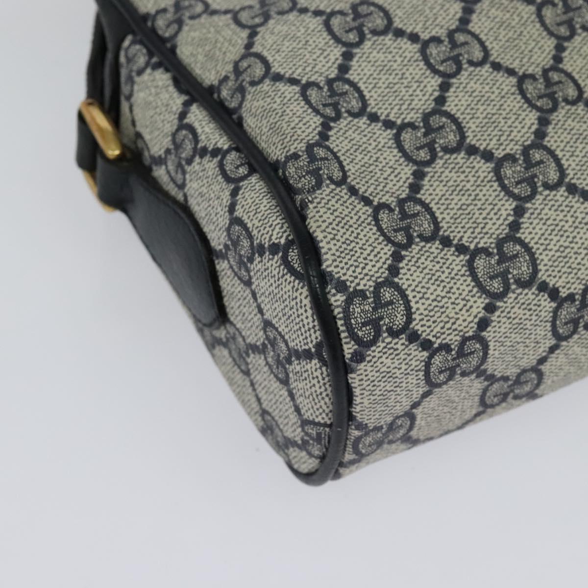 GUCCI GG Supreme Sherry Line Shoulder Bag PVC Navy Gold 68 02 004 Auth 134764
