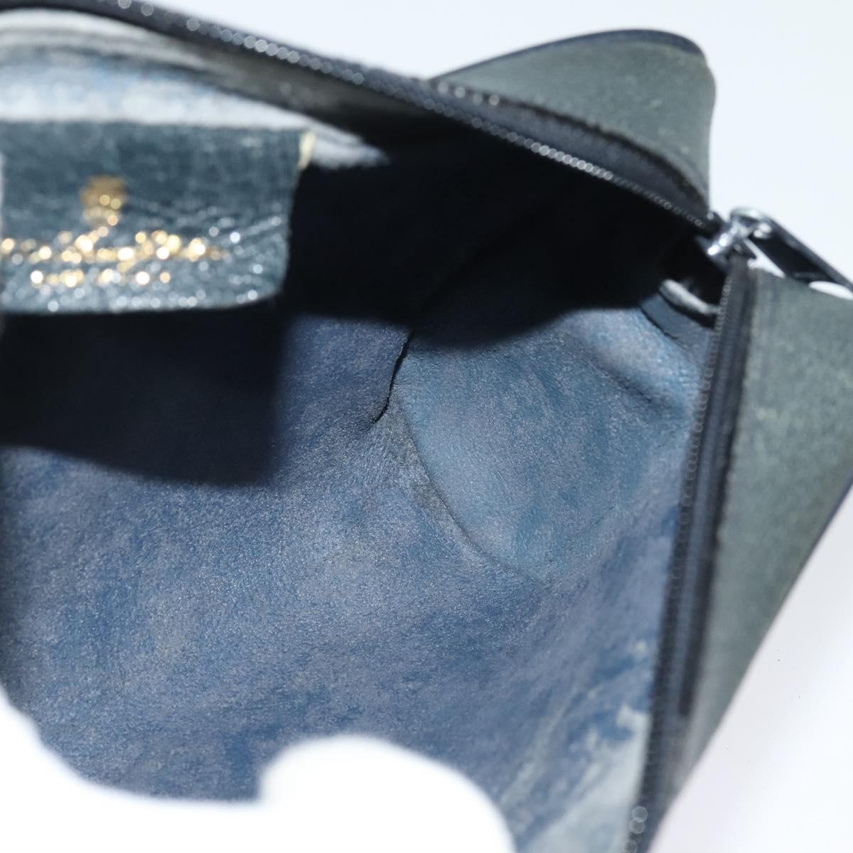 GUCCI GG Supreme Sherry Line Shoulder Bag PVC Navy Gold 68 02 004 Auth 134764