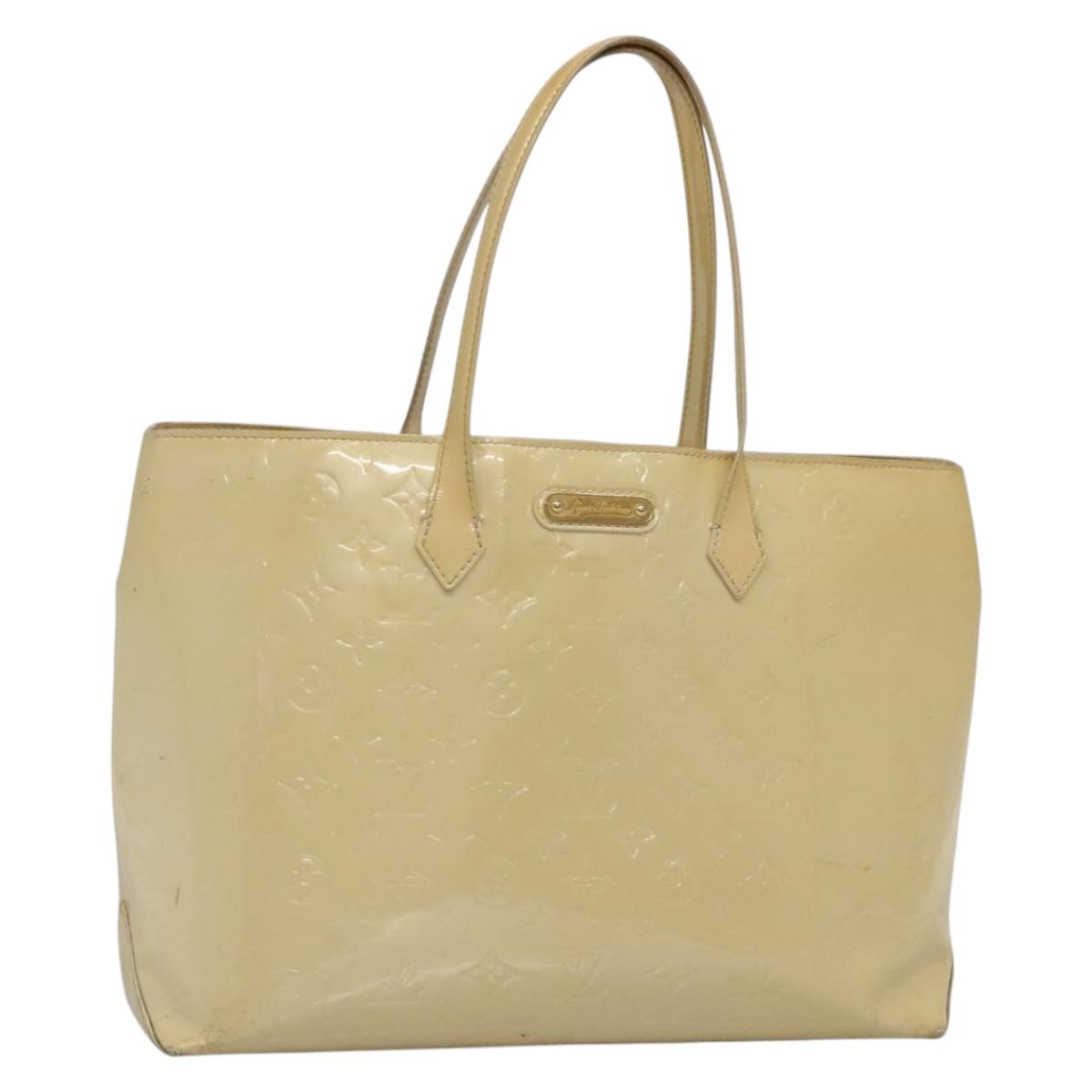 LOUIS VUITTON Monogram Vernis Wilshire MM Hand Bag Broncorail M91441 Auth 134792