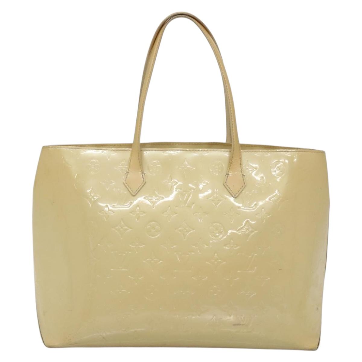 LOUIS VUITTON Monogram Vernis Wilshire MM Hand Bag Broncorail M91441 Auth 134792