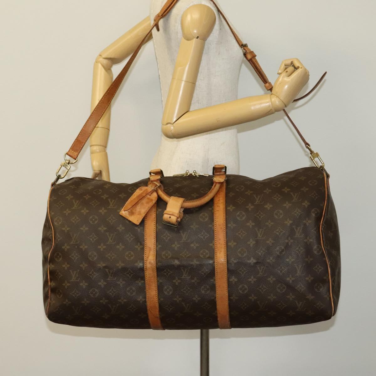 LOUIS VUITTON Monogram Keepall Bandouliere 60 Boston Bag M41412 LV Auth 134797