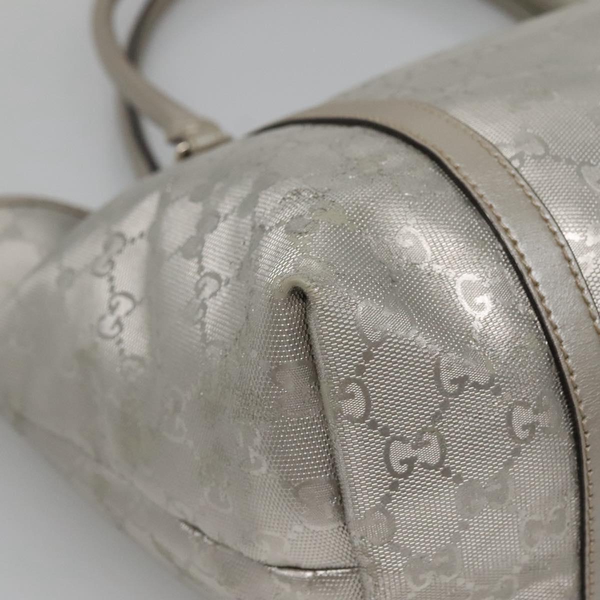 GUCCI GG implementation Tote Bag Silver 197953 Auth 134808