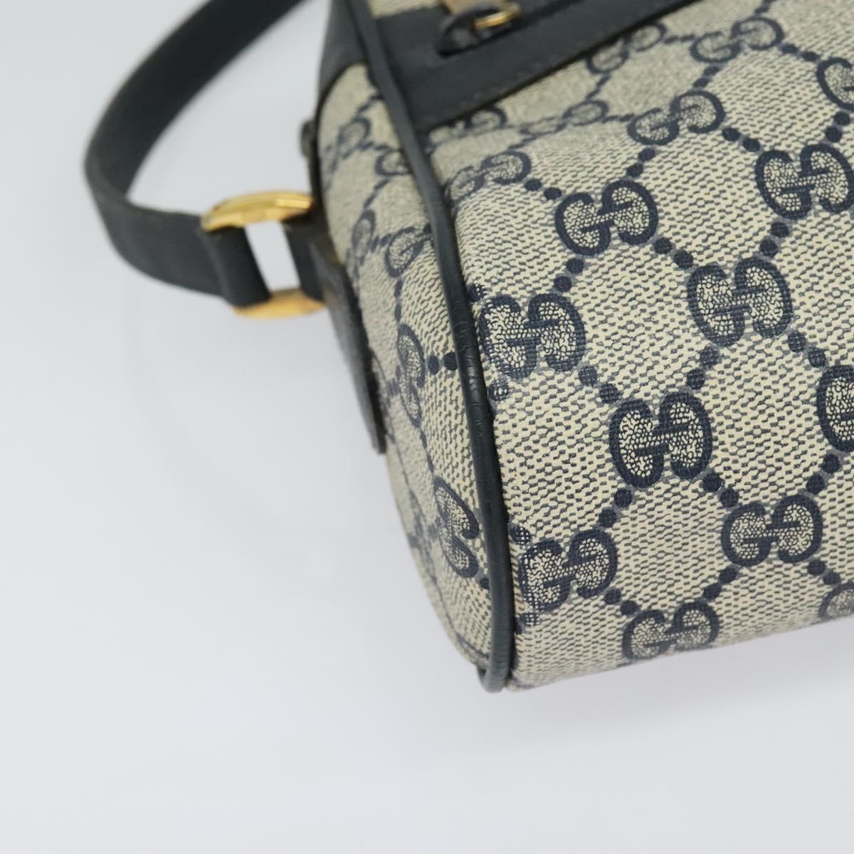 GUCCI GG Supreme Sherry Line Shoulder Bag PVC Navy Gold 120 02 004 Auth 134809