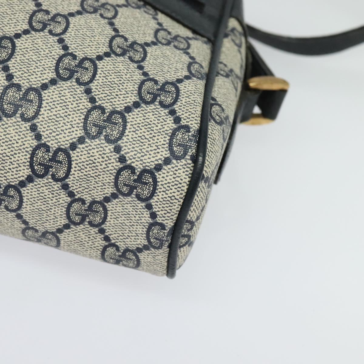 GUCCI GG Supreme Sherry Line Shoulder Bag PVC Navy Gold 120 02 004 Auth 134809