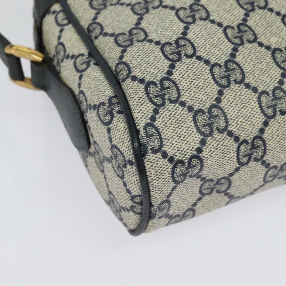 GUCCI GG Supreme Sherry Line Shoulder Bag PVC Navy Gold 120 02 004 Auth 134809