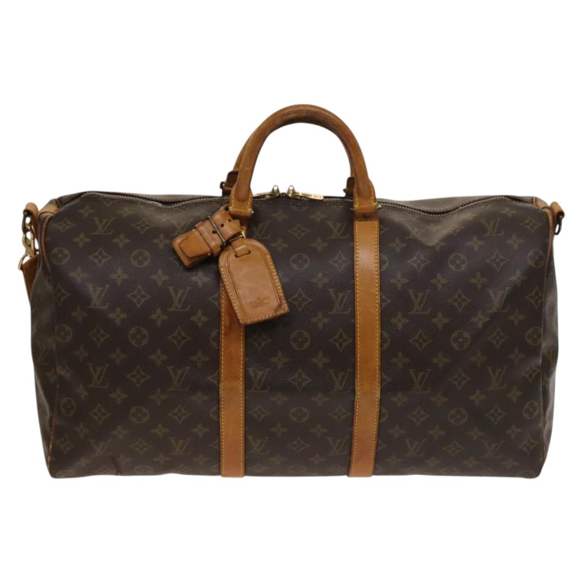 LOUIS VUITTON Monogram Keepall Bandouliere 50 Boston Bag M41416 LV Auth 134816