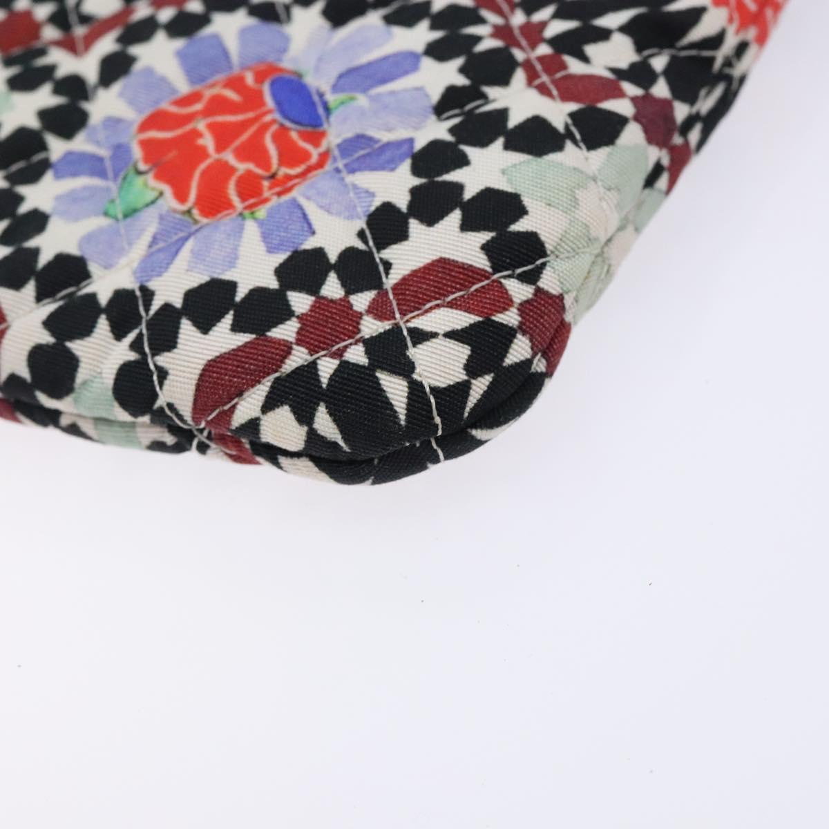 CHANEL Matelasse Clutch Bag Nylon Multicolor Silver CC Auth 134823