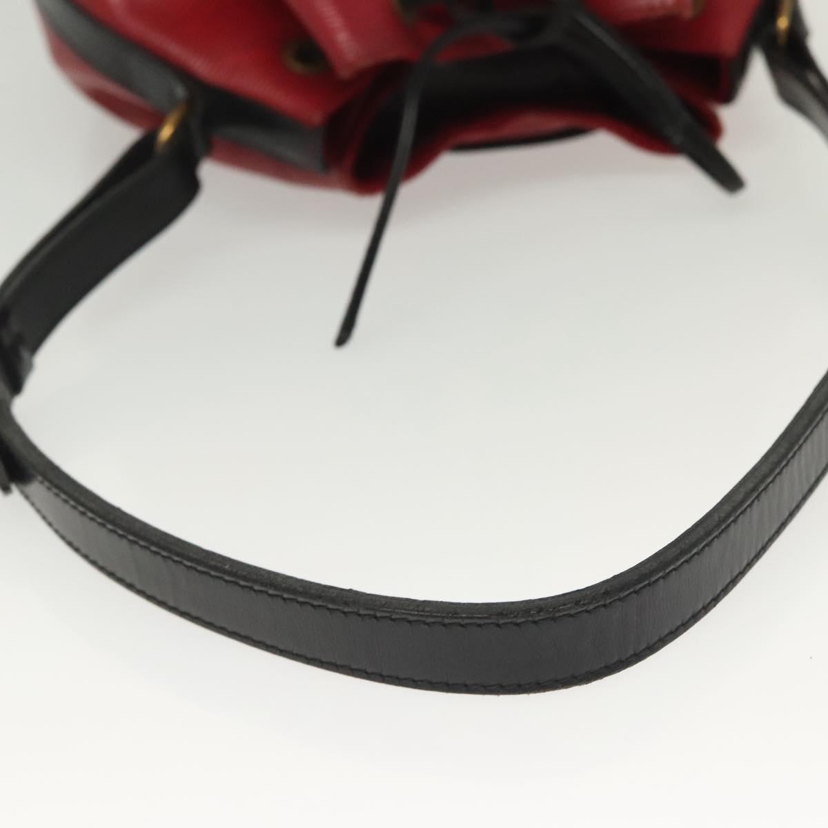 LOUIS VUITTON Epi Petit Noe Bag BiColor Black Red M44017 LV Auth 134840