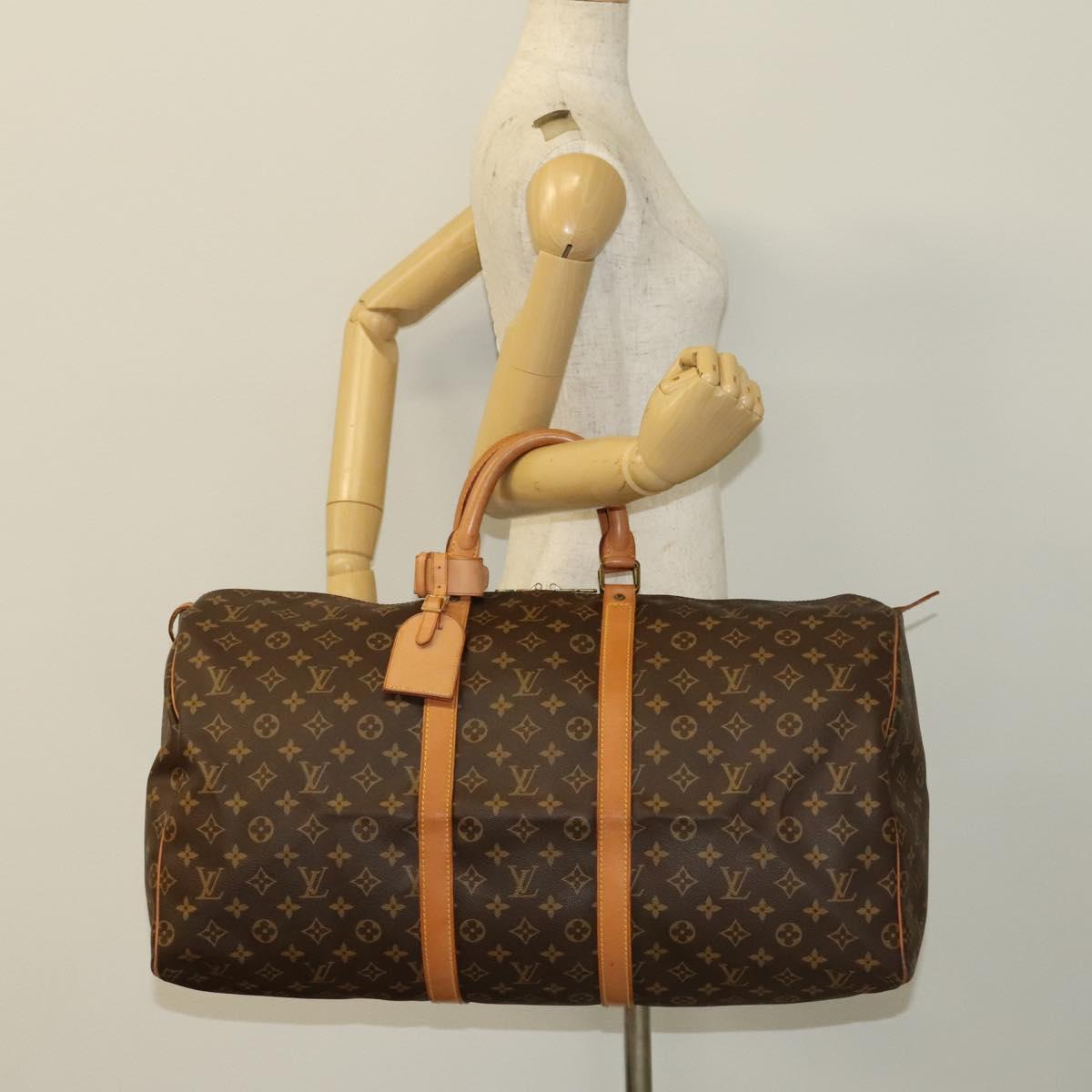 LOUIS VUITTON Monogram Keepall 55 Boston Bag M41424 LV Auth 134846