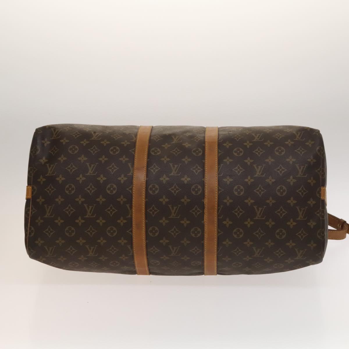 LOUIS VUITTON Monogram Keepall Bandouliere 55 Boston Bag M41414 LV Auth 134849