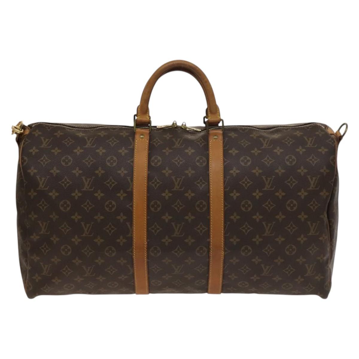 LOUIS VUITTON Monogram Keepall Bandouliere 55 Boston Bag M41414 LV Auth 134849