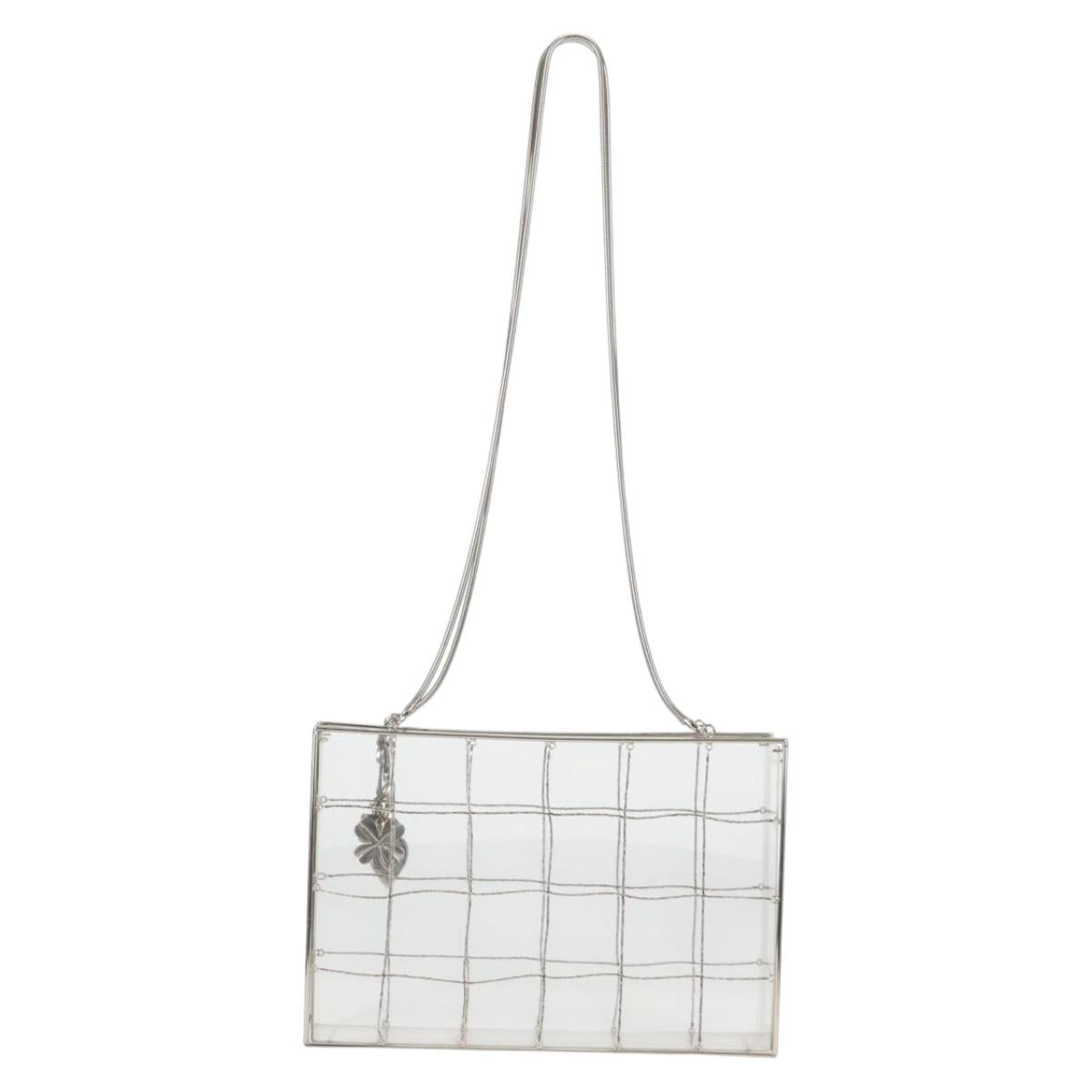 CHANEL Chain Tote Bag plastic Clear CC Auth 134859SM