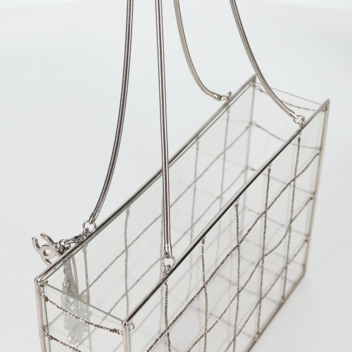 CHANEL Chain Tote Bag plastic Clear CC Auth 134859SM
