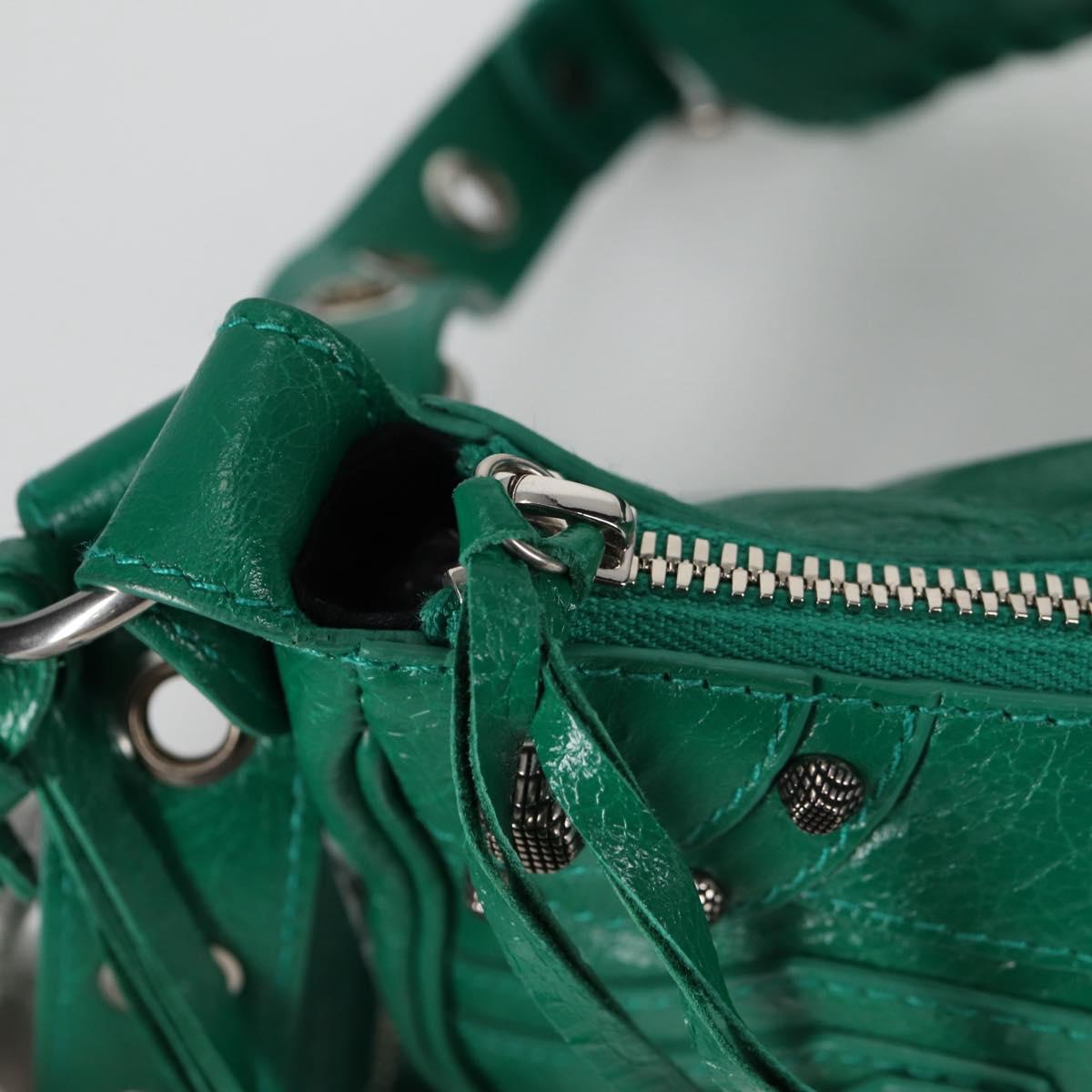BALENCIAGA Le Cagole XS Shoulder Bag Leather 2way Green 671309 Auth 134862M