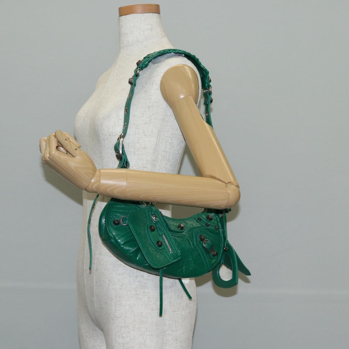 BALENCIAGA Le Cagole XS Shoulder Bag Leather 2way Green 671309 Auth 134862M