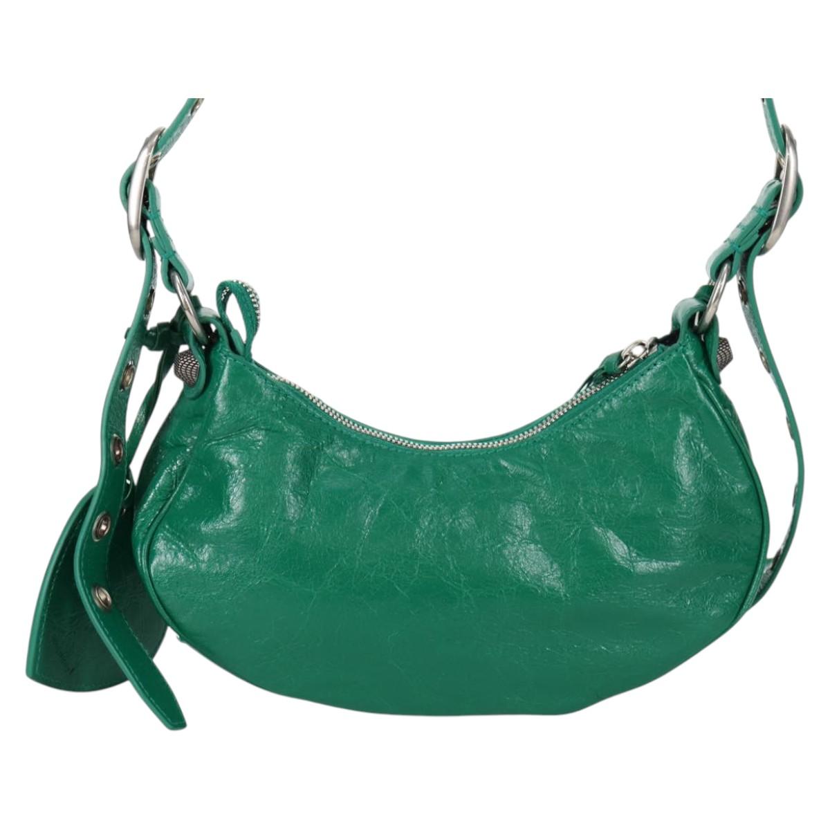 BALENCIAGA Le Cagole XS Shoulder Bag Leather 2way Green 671309 Auth 134862SAM