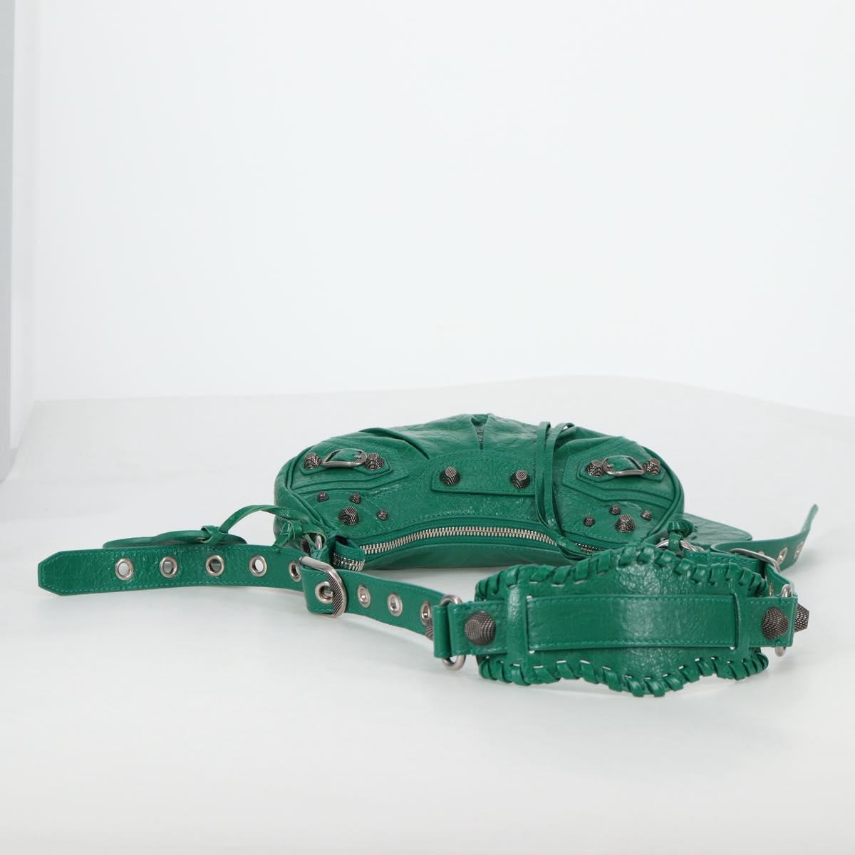 BALENCIAGA Le Cagole XS Shoulder Bag Leather 2way Green 671309 Auth 134862M