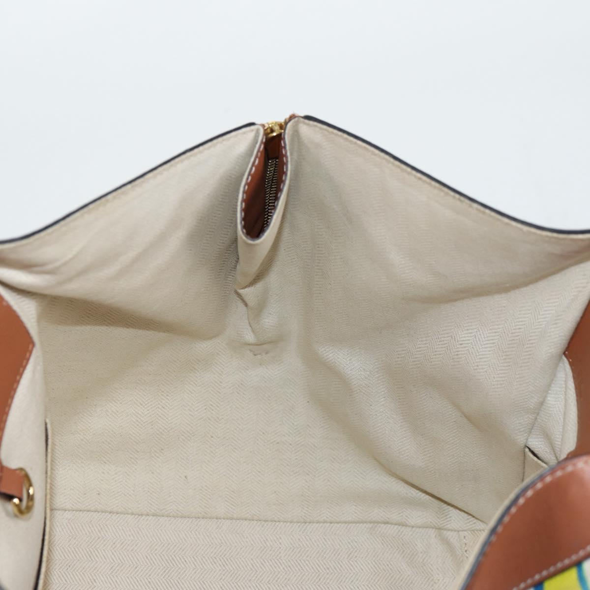 LOEWE Hand Bag Canvas 2way Multicolor Gold Auth 134870SAM