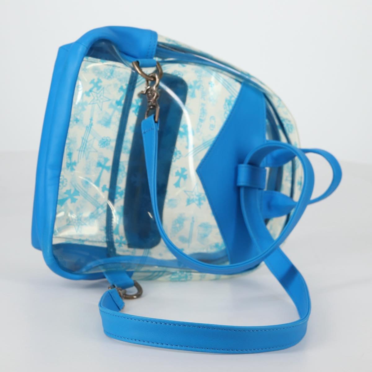 Chrome Hearts PVC BACK TO SCHOOL Backpack Vinyl Leather Blue Auth 134878SAM