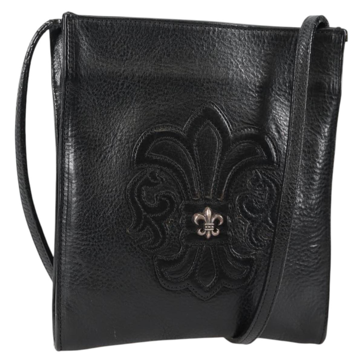 Chrome Hearts Cross Ball Button Gunslinger Bag Leather Black Auth 134879SM