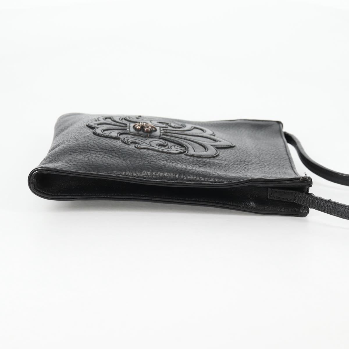 Chrome Hearts Cross Ball Button Gunslinger Bag Leather Black Auth 134879SM