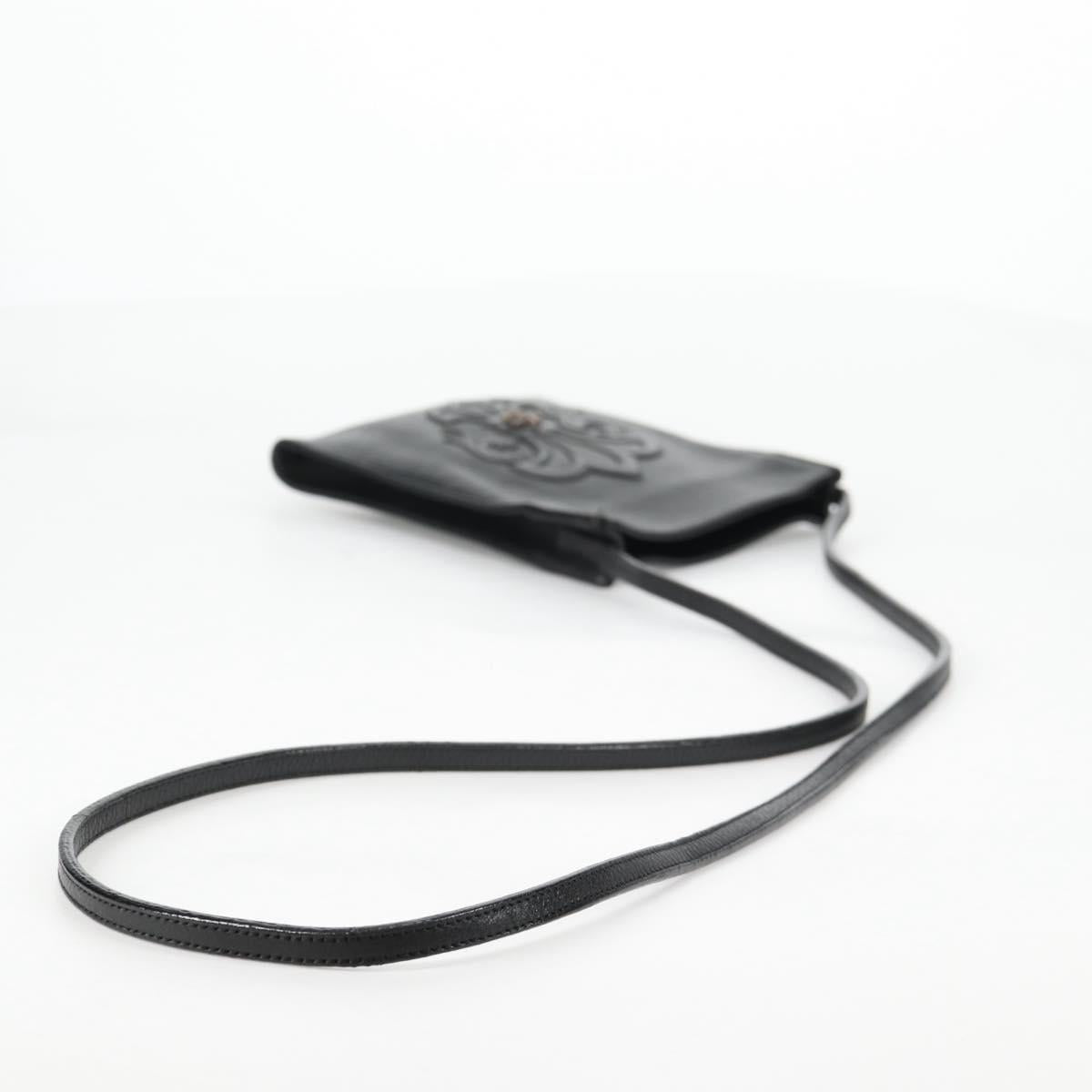 Chrome Hearts Cross Ball Button Gunslinger Bag Leather Black Auth 134879SM