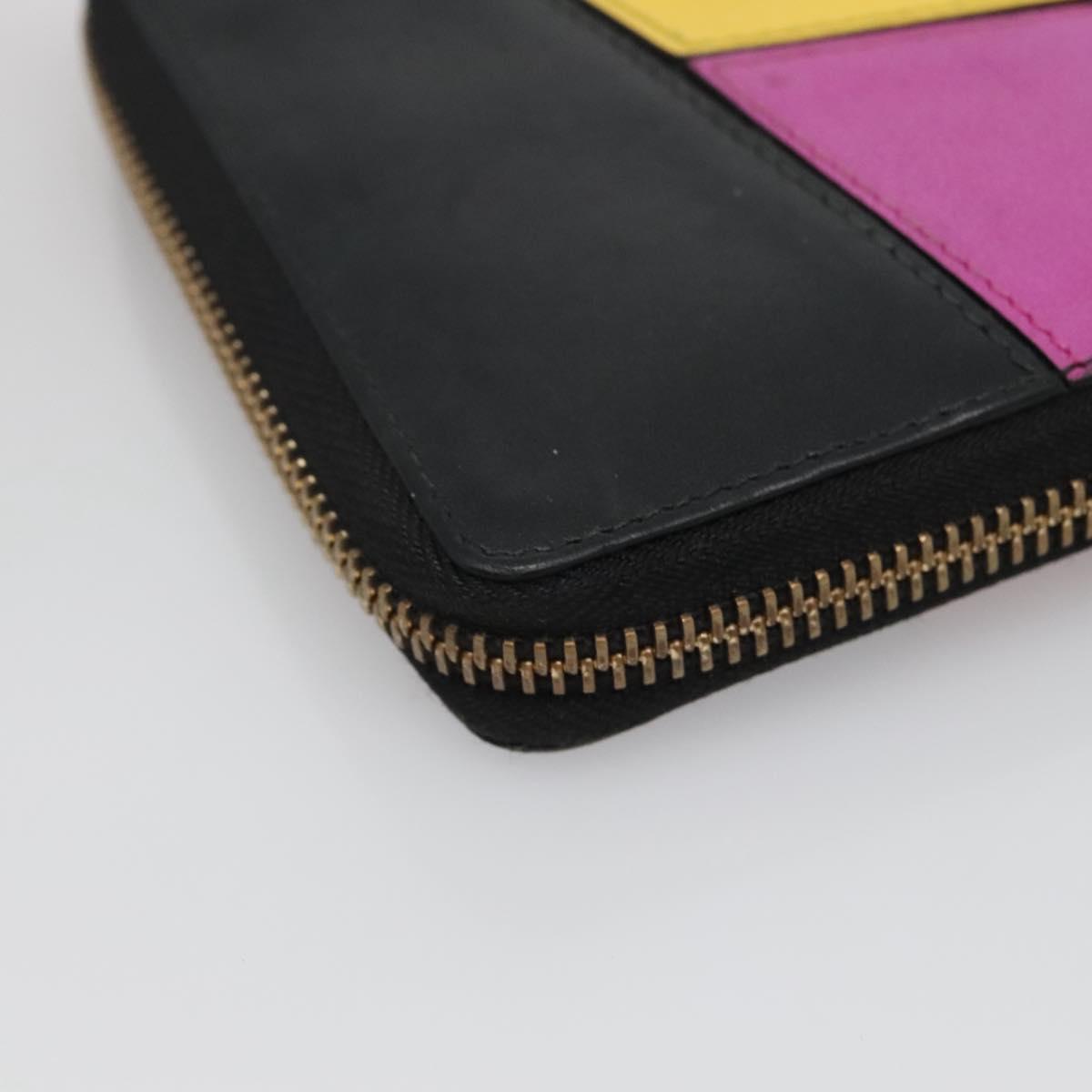 LOEWE Puzzle Anagram Compact Wallet Leather Yellow Auth 134882