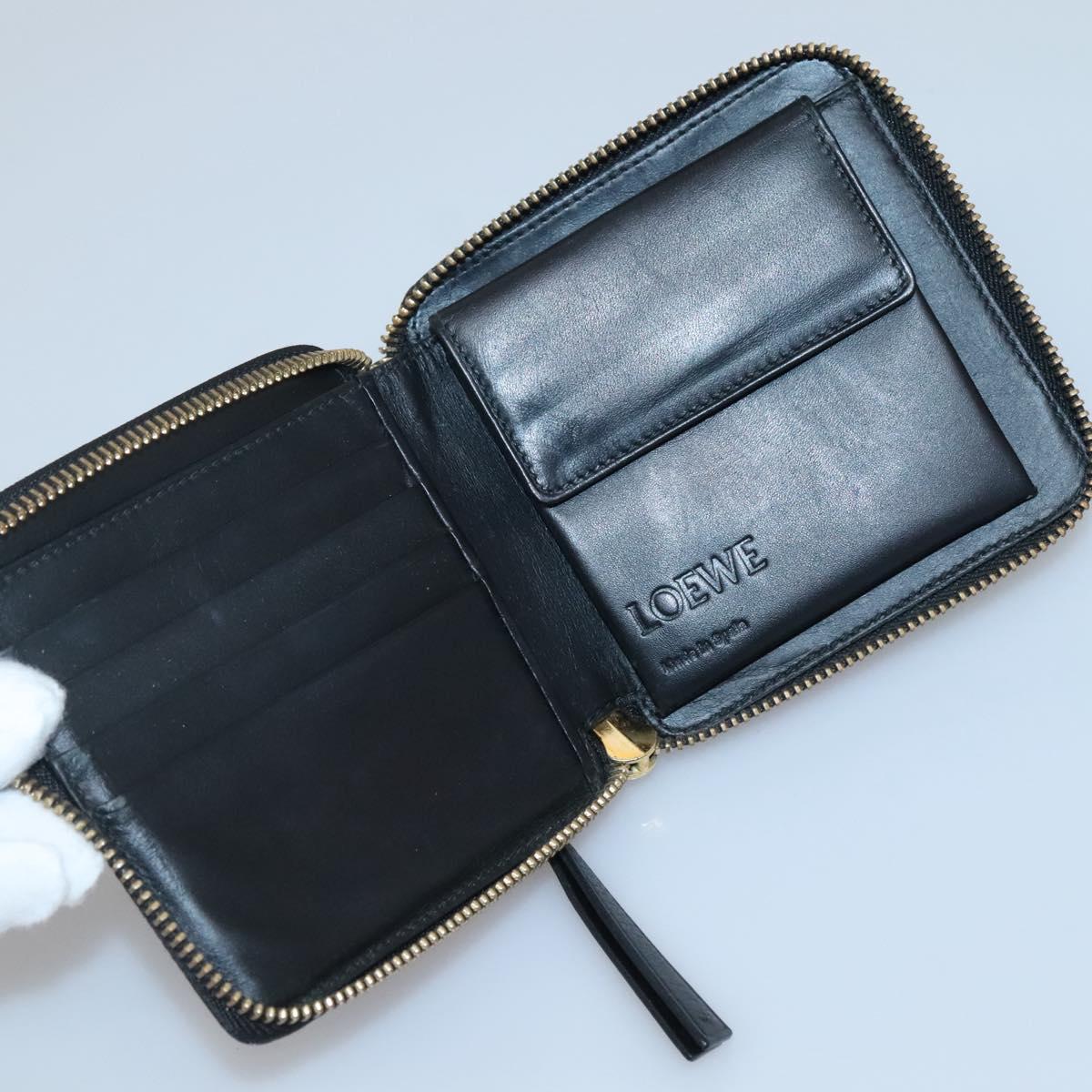 LOEWE Puzzle Anagram Compact Wallet Leather Yellow Auth 134882