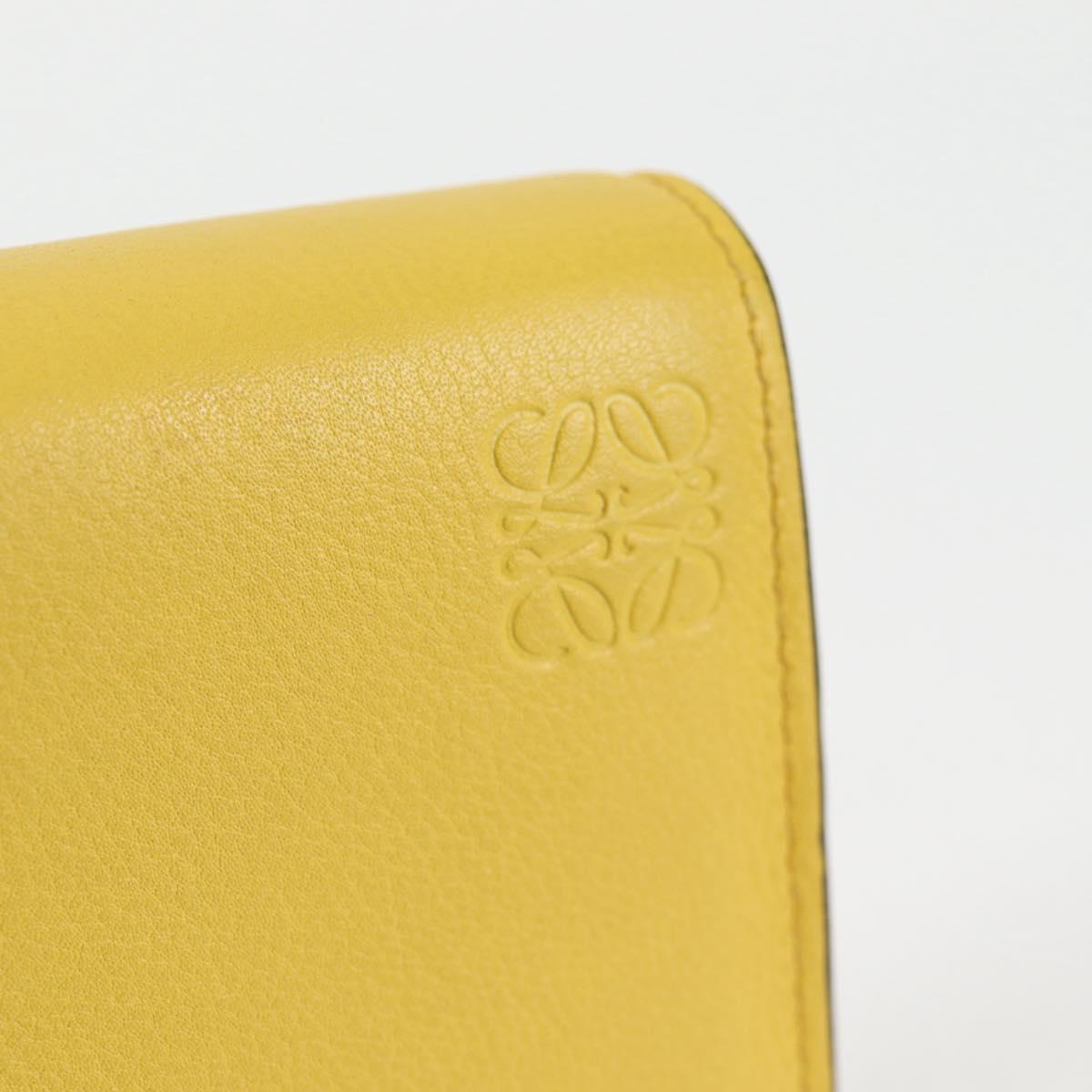 LOEWE Puzzle Anagram Long Wallet Leather Yellow Auth 134883M