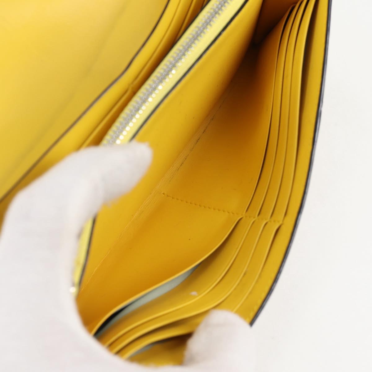 LOEWE Puzzle Anagram Long Wallet Leather Yellow Auth 134883M