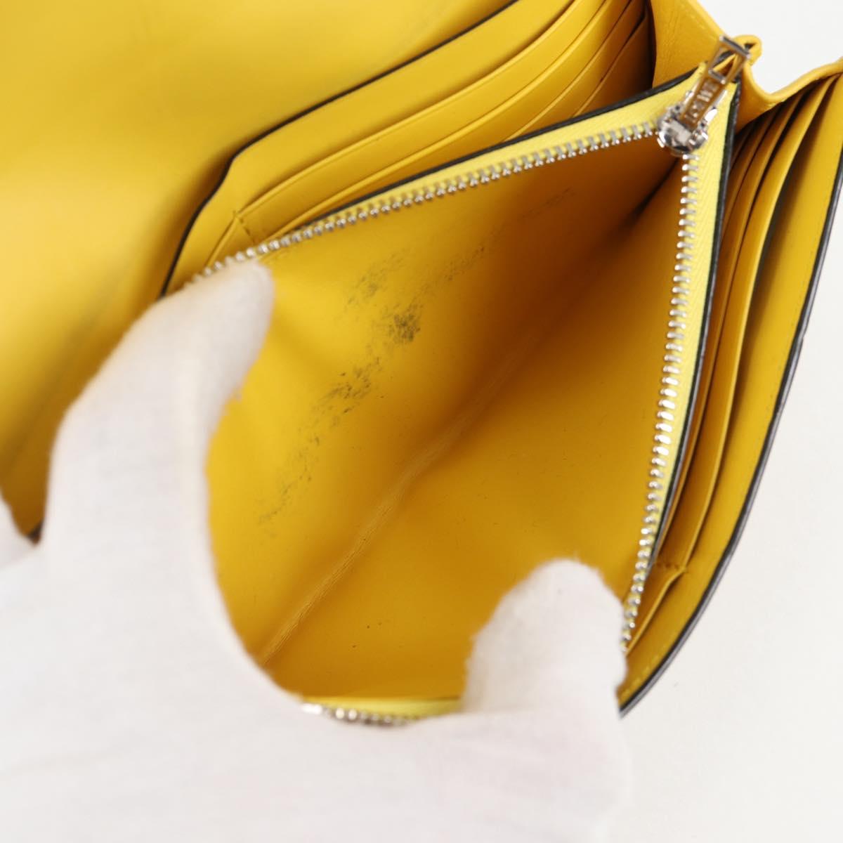 LOEWE Puzzle Anagram Long Wallet Leather Yellow Auth 134883M