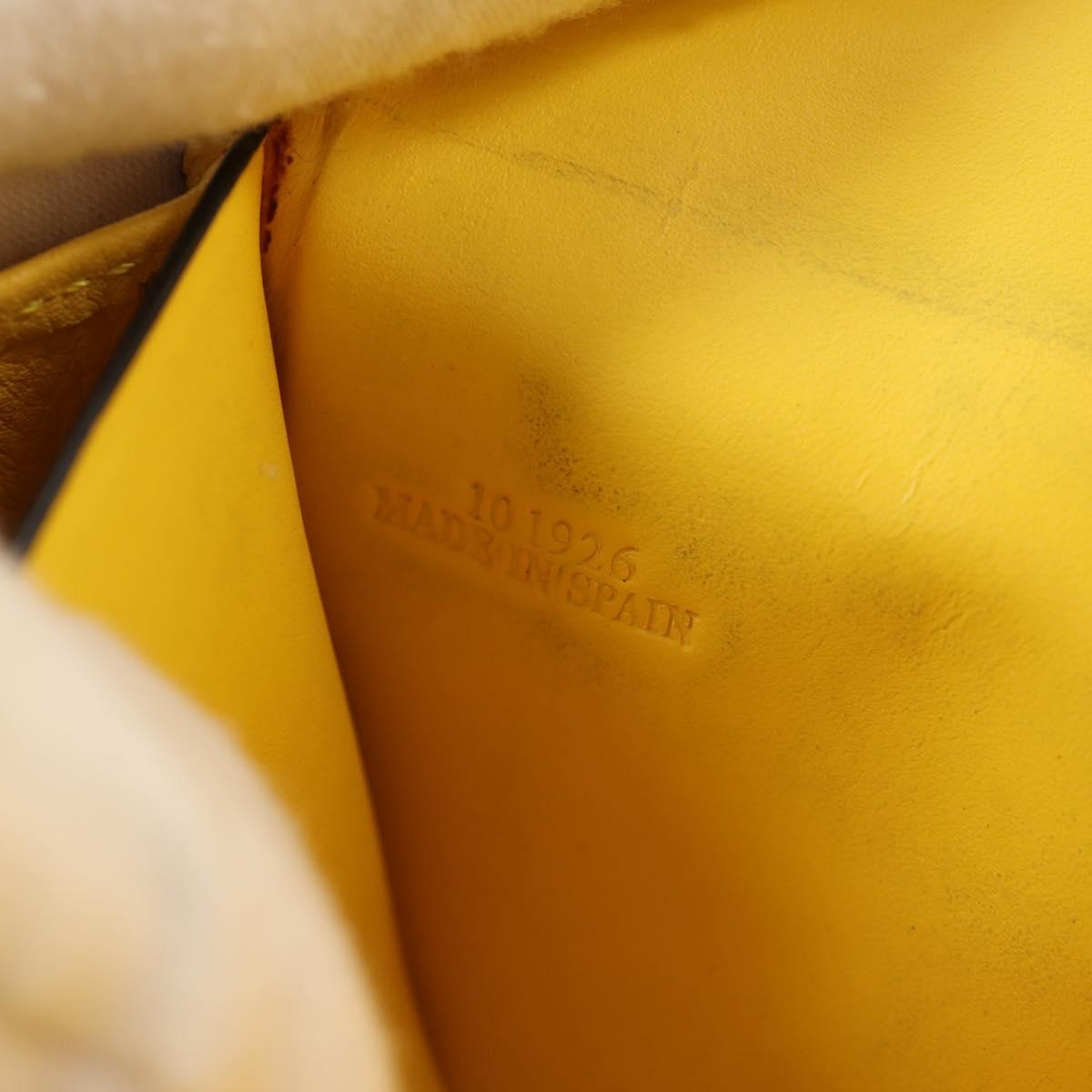 LOEWE Puzzle Anagram Long Wallet Leather Yellow Auth 134883M