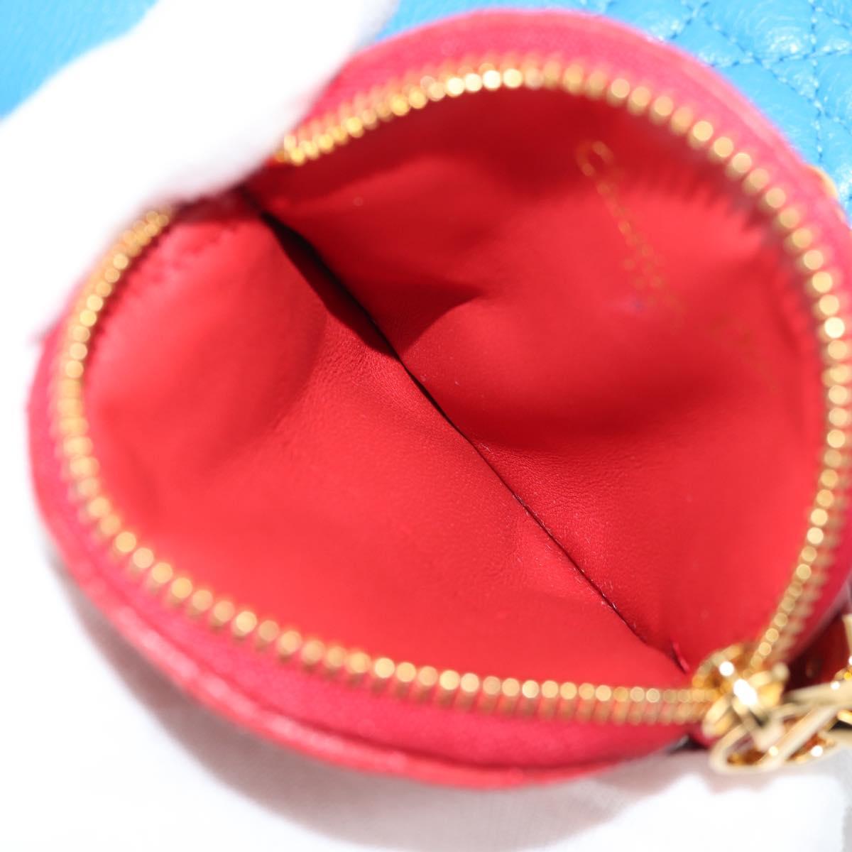 Christian Dior Canage Pouch Leather Blue Red black Auth 134892SAM