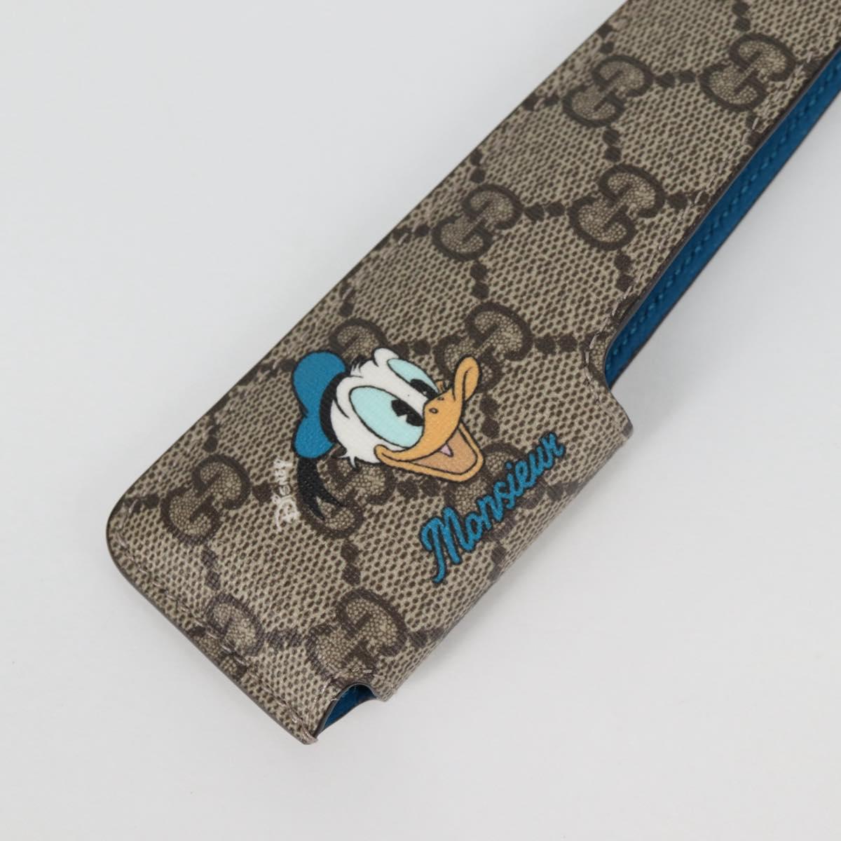 GUCCI GG Supreme Japanese Fan PVC Beige Gold 661734 Auth 134893M