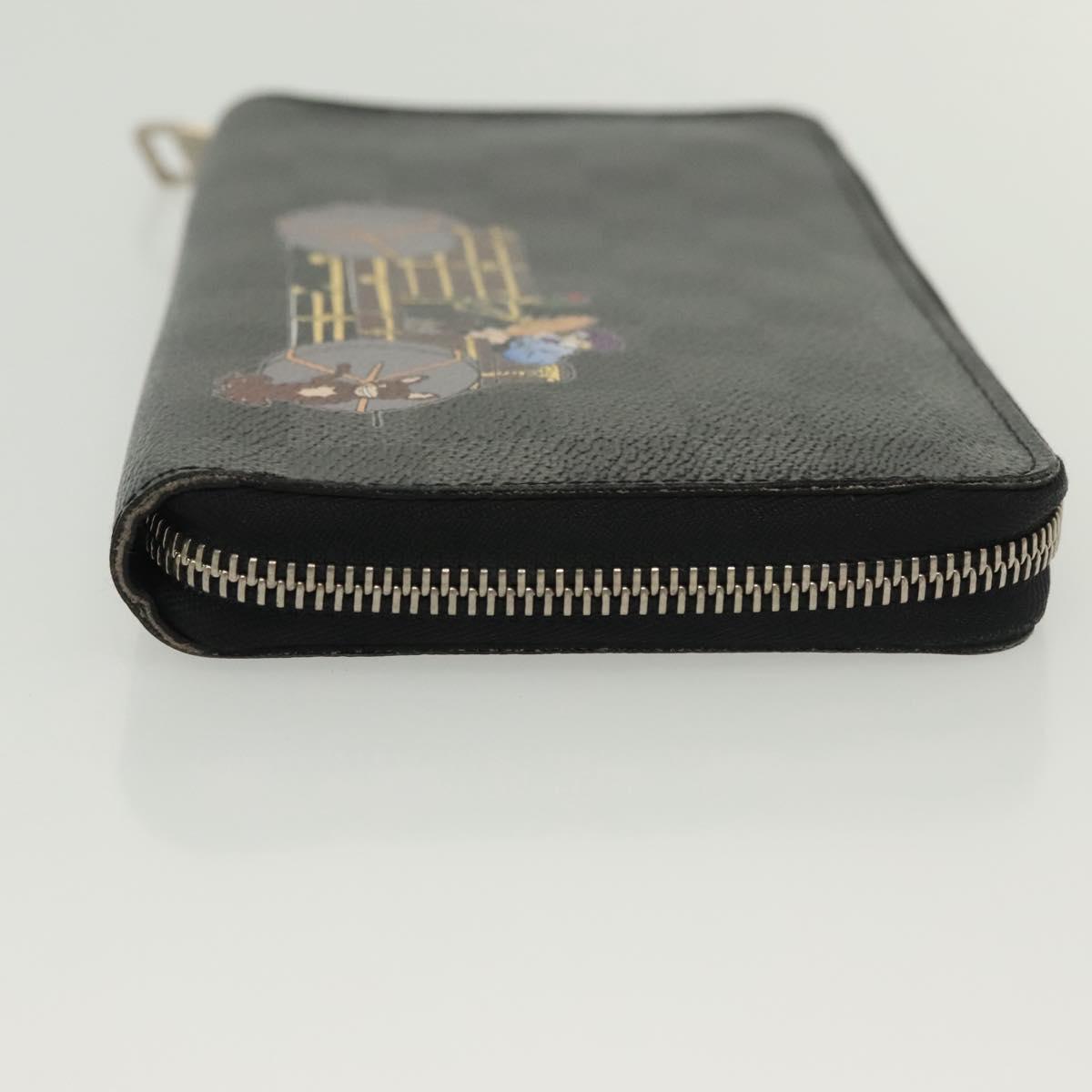 LOUIS VUITTON Damier Graphite Zippy Organizer Long Wallet N63002 Auth 134904
