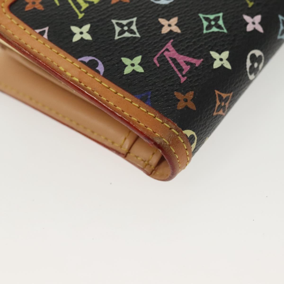 LOUIS VUITTON Multicolor Portefeuille Viennois Wallet Black M92988 Auth 134906