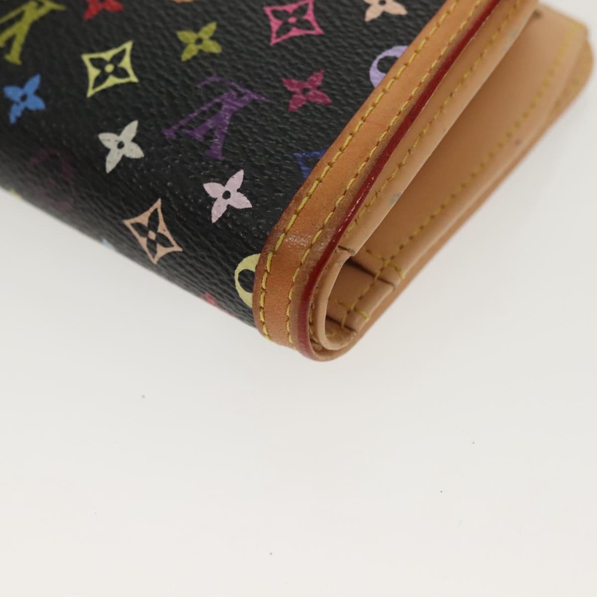LOUIS VUITTON Multicolor Portefeuille Viennois Wallet Black M92988 Auth 134906