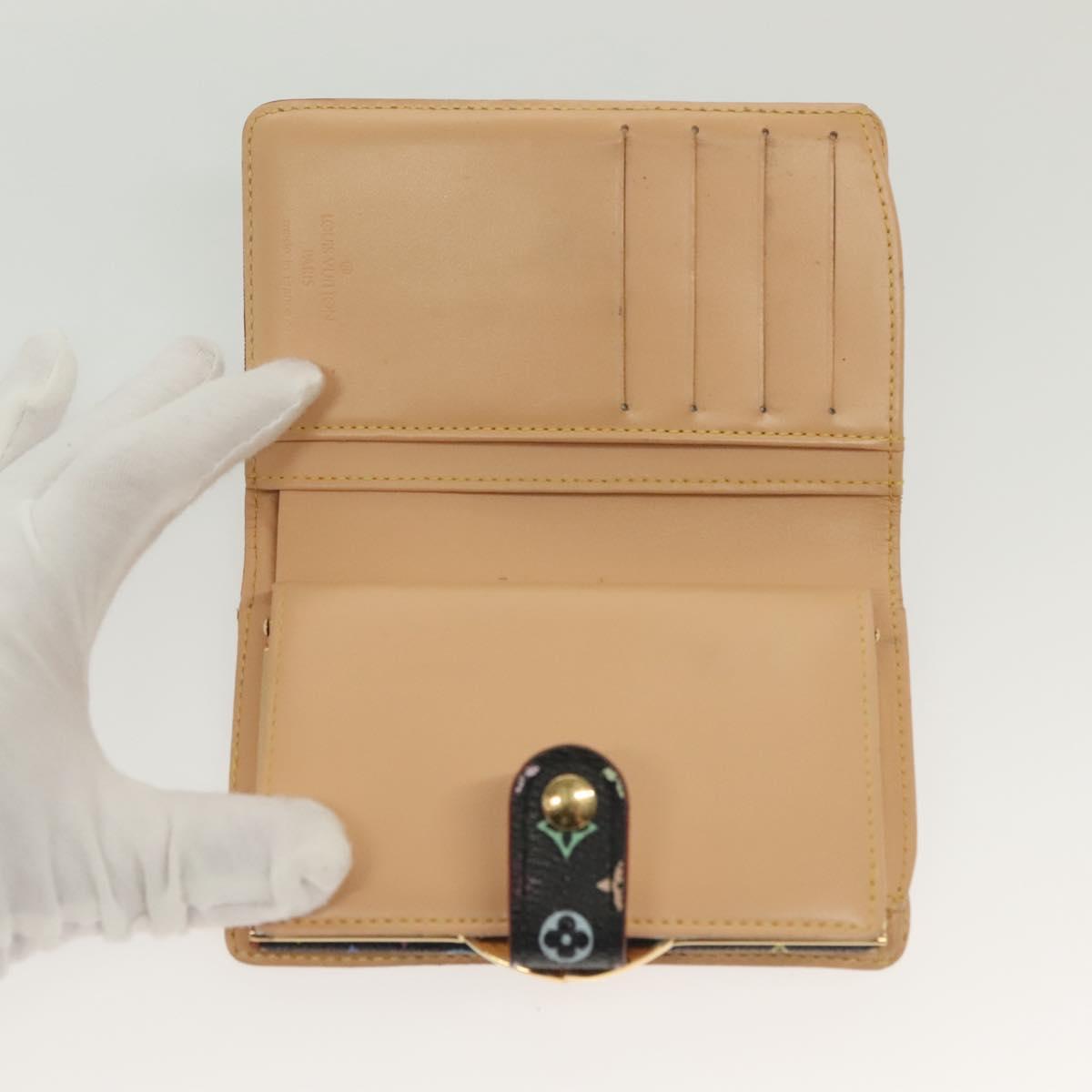 LOUIS VUITTON Multicolor Portefeuille Viennois Wallet Black M92988 Auth 134906
