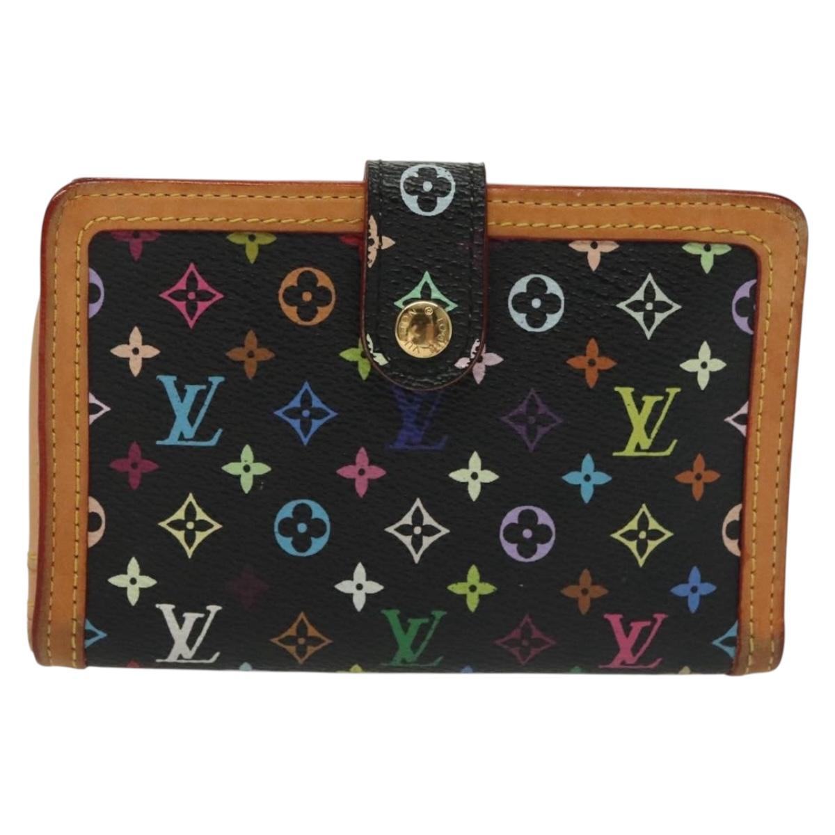 LOUIS VUITTON Multicolor Portefeuille Viennois Wallet Black M92988 Auth 134906