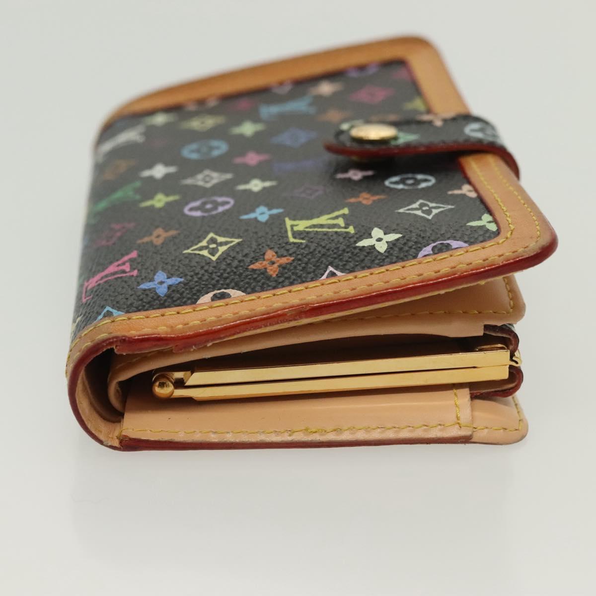 LOUIS VUITTON Multicolor Portefeuille Viennois Wallet Black M92988 Auth 134906