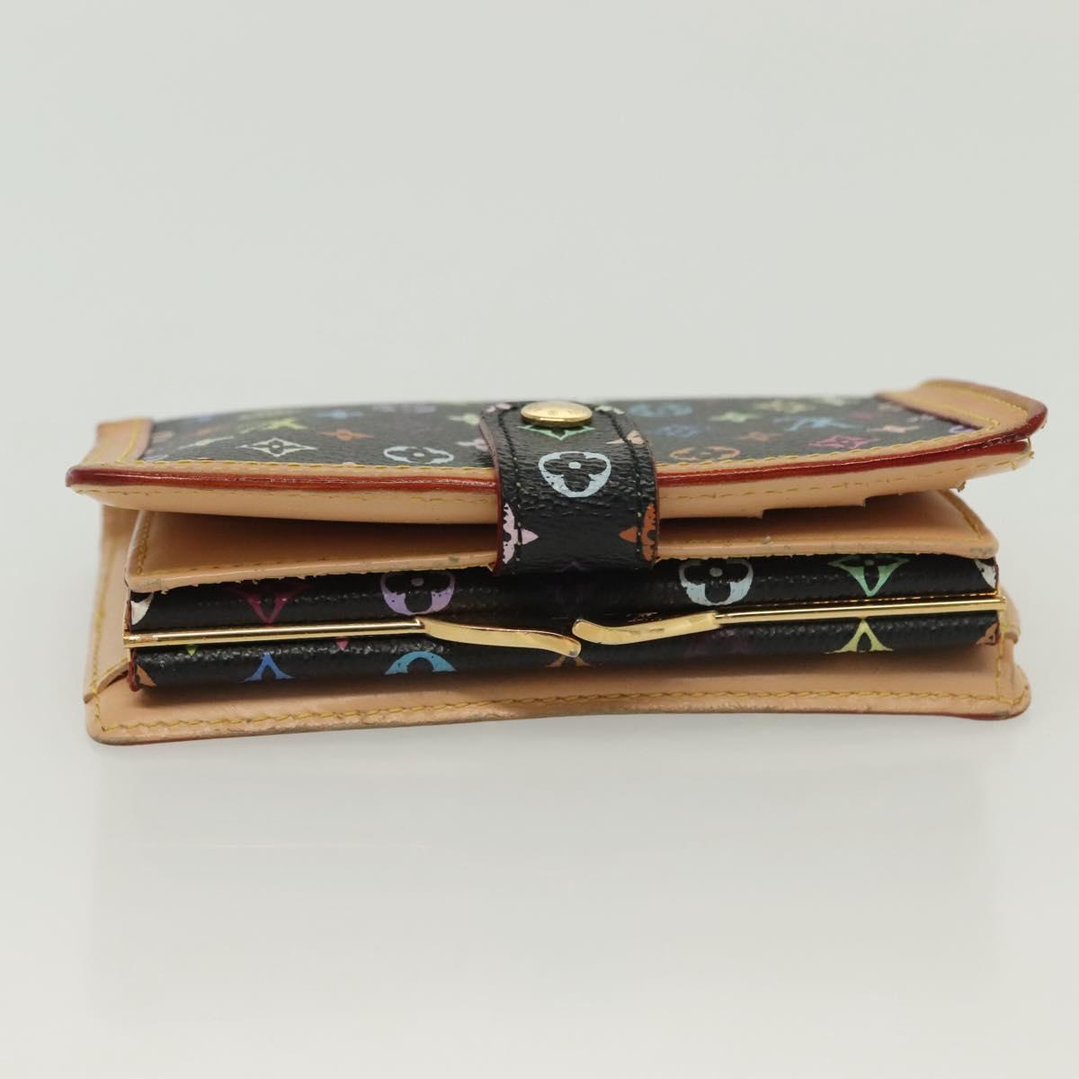 LOUIS VUITTON Multicolor Portefeuille Viennois Wallet Black M92988 Auth 134906