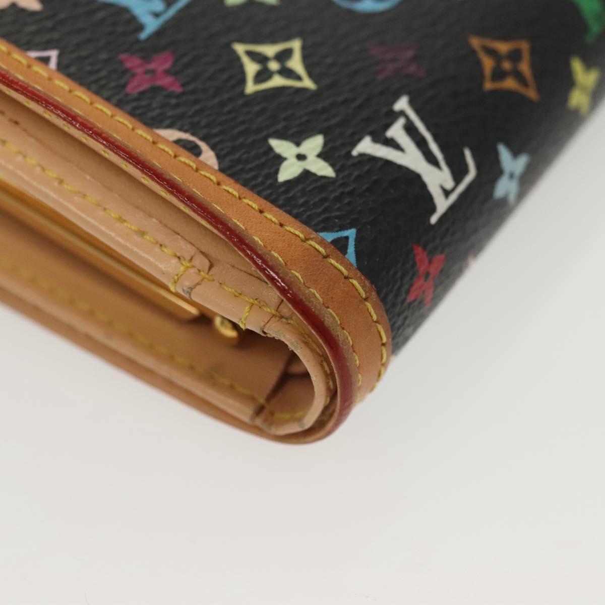 LOUIS VUITTON Multicolor Portefeuille Viennois Wallet Black M92988 Auth 134906